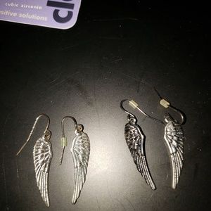 Angel wing earrings barely worn